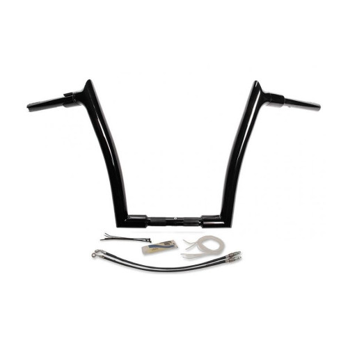PartzBiz HD: 4416104-FBI Fat Baggers 1-1/2 Black 16" EZ Install Pointed Handlelbar Cable PKG FLTR 15-20 | 809316-B