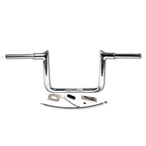 PartzBiz HD: 4416069-FBI Fat Baggers 1-1/2 Chrome 12" EZ Install Pointed Handlelbar Cable PKG FLH 08-13 | 809112