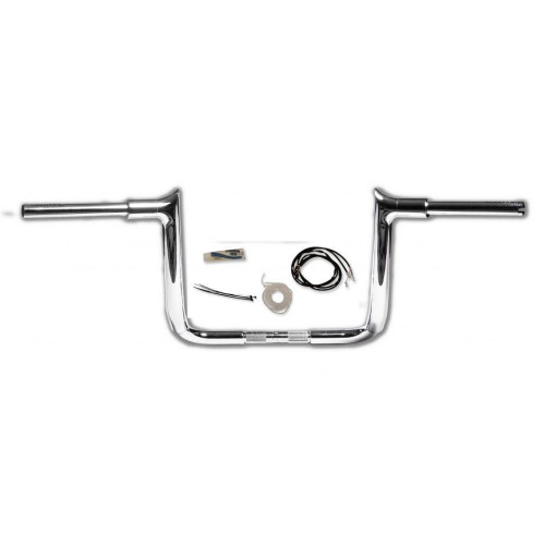 PartzBiz HD: 4416070-FBI Fat Baggers 1-1/2 Chrome 12" EZ Install Pointed Handlelbar Cable PKG FLH 14-20 | 809212
