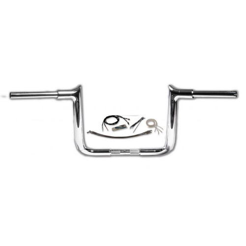 PartzBiz HD: 4416077-FBI Fat Baggers 1-1/2 Chrome 14" EZ Install Pointed Handlelbar Cable PKG FLH 14-20 | 809214