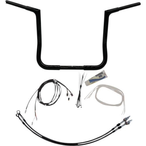 PartzBiz HD: 4416052-FBI Fat Baggers 1-1/4 Black 14 EZ Install Flat Top Handlebar Harley Touring 14-20