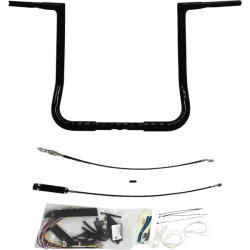 PartzBiz HD FBI-709116-B - FBI Fat Baggers 1-1/4 Black 16 EZ Install Flat Top Handlebar Harley Batwing 98-13 PartzBiz HD FBI-709116-B - FBI Fat Baggers 1-1/4 Black 16 EZ Install Flat Top Handlebar Harley Batwing 98-13