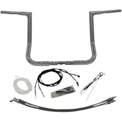 PartzBiz HD FBI-709216 - FBI Fat Baggers 1-1/4 Chrome 14 EZ Install Flat Top Handlebar Harley Touring 14-20 PartzBiz HD FBI-709216 - FBI Fat Baggers 1-1/4 Chrome 14 EZ Install Flat Top Handlebar Harley Touring 14-20