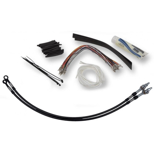 PartzBiz HD: 4416014-FBI Fat Baggers Chrome 14 EZ Install Kit Brake Clutch Line Harley Batwing 08-13