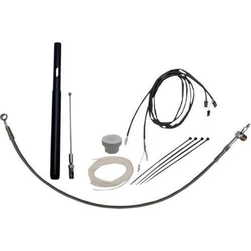 PartzBiz HD: 4416000-FBI Fat Baggers Black Braided +6 EZ Install Handlebar Kit Harley CVO 21-Up