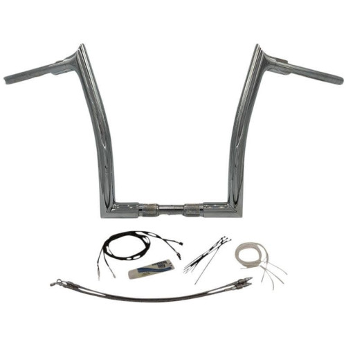 PartzBiz HD: 4415970-FBI Fat Baggers Chrome 1-1/2" EZ Install Pointed Top 14" Handlebar Kit Harley 18+