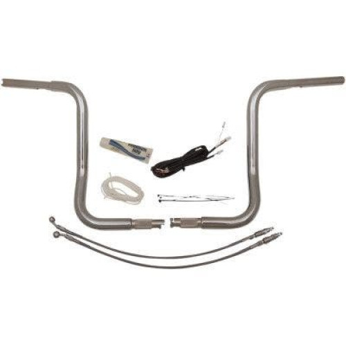 PartzBiz HD: 4415962-FBI Fat Baggers Chrome 14" EZ Install Rounded Handlebar Package Harley FLH 14-19 | 909514