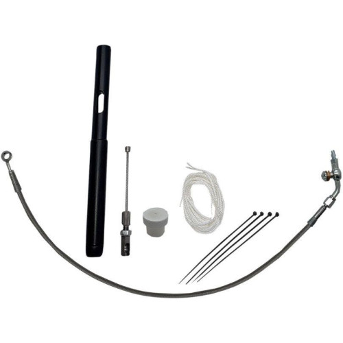 PartzBiz HD: 4415936-FBI Fat Baggers Chrome Braided +4 EZ Install Handlebar Kit Harley FLTR 21-Up