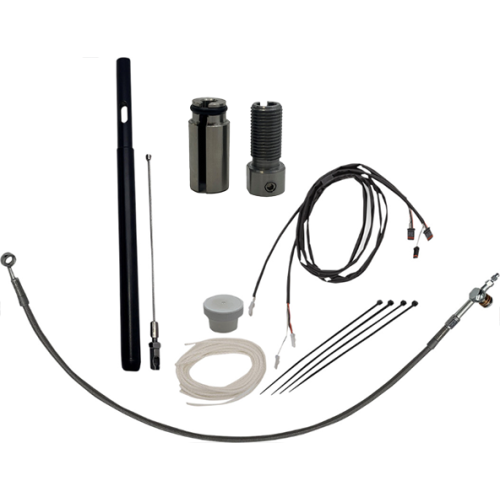 PartzBiz HD: 4415941-FBI Fat Baggers Chrome Braided +8 EZ Install Kit + Adjustor Harley CVO 21+