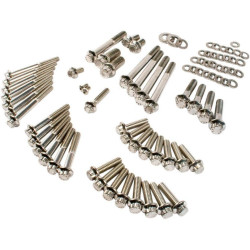 PartzBiz HD FMC-3060 - Feuling 3060 สแตนเลสสตีลเครื่องยนต์ Fastener ฮาร์ดแวร์ชุด 04-17 Harley Davidson Sportster Bolts Nuts Washers Studs อัพเกรดเปลี่ยน 2401-1098 24011098