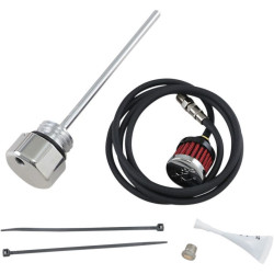 PartzBiz HD FMC-3087 - Feuling 3087 อะลูมิเนียมขัดเงาVented Oil Dipstick 17-Up Harley M8 Touring Davidson Road Glide Road King M8 FLTR FLHR Milwaukee Eight Engine Upgrade Performance Replacement Dip Stick Kit 0710-0259 07100259