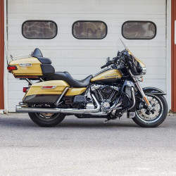 PartzBiz HD WP940-1025 - ท่อเก็บเสียง Firebrand Chrome Grand Prix Slip-On 10-1025 Harley M8 Touring 17-Up
