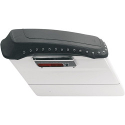 PartzBiz HD MD77605 - Mustang Vinyl Saddlebag Lid Covers w/ Chrome Studs Harley FLH/T 93-13 | 77605