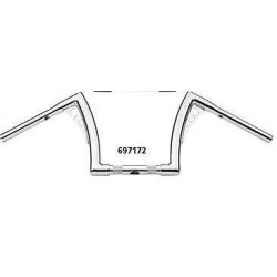 PartzBiz HD 697172 - Bonanza แฮนด์บาร์โครเมียม แฮนด์ Rise Bar ขนาด 11 นิ้ว สำหรับ Harley Davidson บาร์ขนาด 1.25 นิ้ว