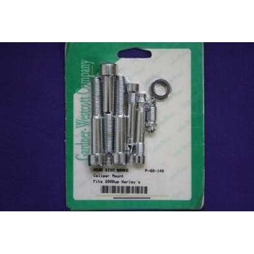 PartzBiz HD: 4415380-Gardner Westcott  Rear Chrome Caliper Hardware Kit for Harley | 
