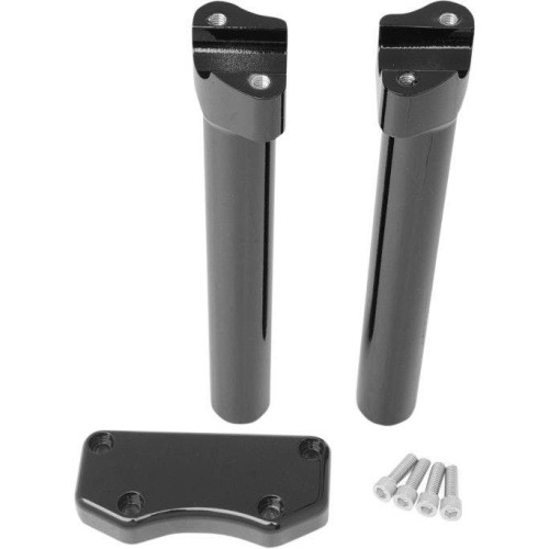 PartzBiz HD: 4415312-Drag Straight Black 10" Tall Forged Aluminum Risers W/ 1" Clamp for Harley | Drag Specialties PartzBiz HD: 4415312-Drag Straight Black 10" Tall Forged Aluminum Risers W/ 1" Clamp for Harley | Drag Specialties