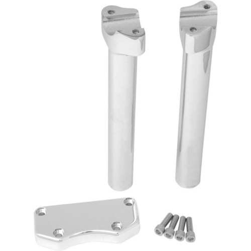PartzBiz HD: 4415271-Drag Straight Chrome 10" Tall Forged Aluminum Risers W/ 1" Clamp for Harley  | Drag Specialties