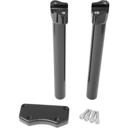 PartzBiz HD DS06020599 - Drag Straight Black 12" Tall Forged Aluminum Risers W/ 1" Clamp for Harley  | Drag Specialties