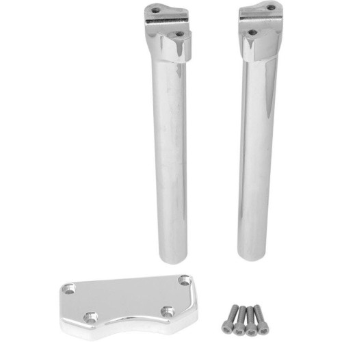 PartzBiz HD: 4415273-Drag Straight Chrome 12" Tall Forged Aluminum Risers W/ 1" Clamp for Harley  | Drag Specialties