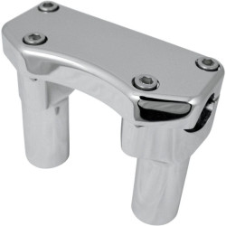 PartzBiz HD DS06020586 - Drag Straight Chrome 3" Tall Forged Aluminum Risers W/ 1" Clamp for Harley  | Drag Specialties