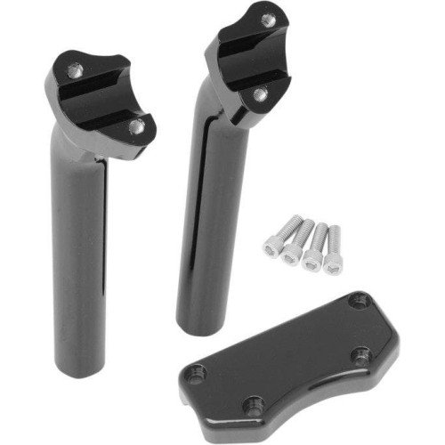 PartzBiz HD: 4415290-Drag Black 9.5" Tall 1.5" Pullback Forged Aluminum Risers W/ 1" Clamp Harley | Drag Specialties PartzBiz HD: 4415290-Drag Black 9.5" Tall 1.5" Pullback Forged Aluminum Risers W/ 1" Clamp Harley | Drag Specialties