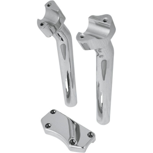 PartzBiz HD: 4415291-Drag Chrome 9.5" Tall 1.5" Pullback Forged Aluminum Risers W/ 1" Clamp Harley  | Drag Specialties