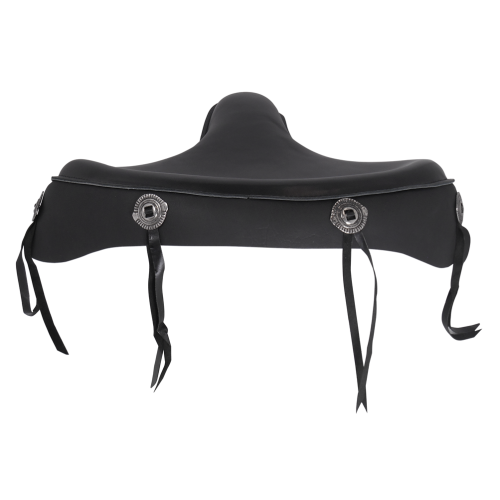 PartzBiz HD: 4415266-Hardbody Black 16" Solo Cowhide Seat w/ Conchos & Tassels Custom Harley Chopper
