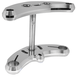 PartzBiz HD MU36214 - Hardbody Chrome 0 Rake††Pyramid Billet ขายึดโช้คหน้า Harley Wide Glide 49-88