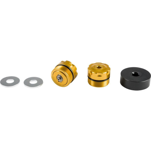 PartzBiz HD: 4415270-Harddrive 015-01204 Patriot Suspension Gold Preload Adjusters 06-17 Harley Dyna FXD Front Shocks Springs Dampening Rate Best New Low Rider Fat Bob Wide Glide Street Bob
