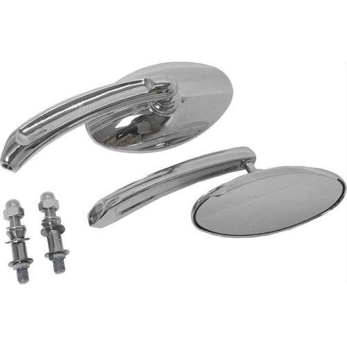 PartzBiz HD: 4415214-HardDrive Chrome Oval Style Head Custom Mirrors Pair Harley Metric Motorcycle | 18-242 PartzBiz HD: 4415214-HardDrive Chrome Oval Style Head Custom Mirrors Pair Harley Metric Motorcycle | 18-242