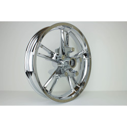 PartzBiz HD EP-FRT-CHR-EX - ล้อ Enforcer ด้านหน้า Chrome ของ Harley Chrome 19 ” สำหรับ Harley 14-17 FLH/X โครเมี่ยม
