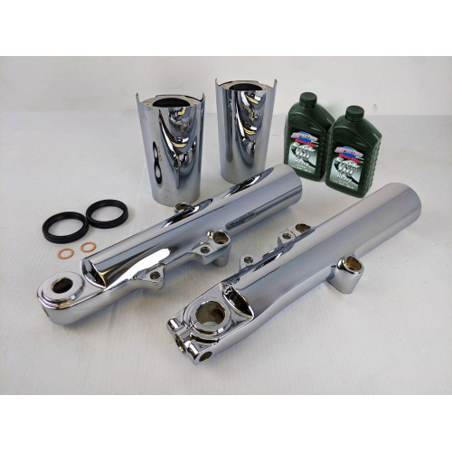 PartzBiz HD: 4415166-Harley Davidson 49mm OE Front End Chrome FLH Lower Legs Sliders Boots Oil 14-22 PartzBiz HD: 4415166-Harley Davidson 49mm OE Front End Chrome FLH Lower Legs Sliders Boots Oil 14-22