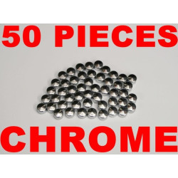 PartzBiz HD 66-002 - Custom Chrome Harley FLT Softail Chrome 1/4” โบลต์ครอบคลุม Toppers 50 ชิ้น