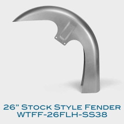 PartzBiz HD HHI-WTFF-26-FLH-SS - Hawg Halter 26 ” FLH Stock Style บังโคลนหน้าเหล็กสำหรับ Harley FLH/FLT 87-19 WTFF-26-FLH-SS ล้อ electra road street glide tour bagger ยืดที่ดีที่สุดสำหรับเหล็ก