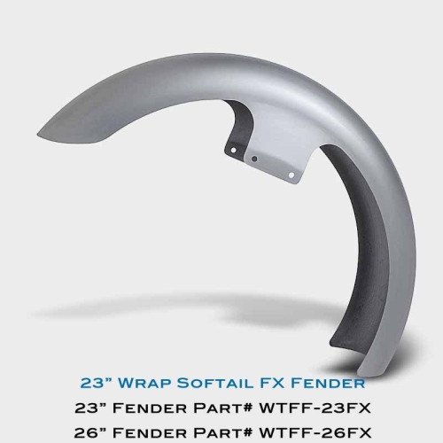 PartzBiz HD: 4415184-Hawg Halter 26" FLX Wrapped Steel Slim Cut Level Front Fender 87-17 Harley FLH/T WTFF-26FLX electra road street glide tour bagger stretched best for steel