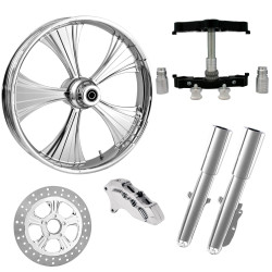 PartzBiz HD HELO-SNGL-CHR-KIT-23PCKG - ยางล้อ Helo Chrome 23 ” ด้านเดียวพร้อมท่อนล่างและแถบเลื่อนแบบหักศอก | HELO-SNGL-CHR-KIT-23PCKG