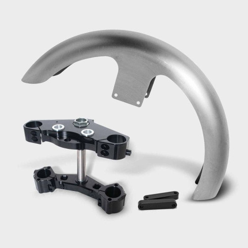 PartzBiz HD: 4414920-HHI Hawg Halters Kit# 1 X23 Raked Triple Tree Fender Front End Kit 14-18 FLH/T