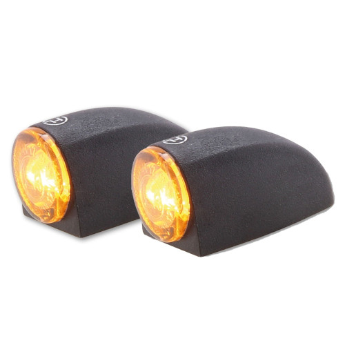 PartzBiz HD: 4414888-Highsider Black Proton 3 Amber LED Turn Signal CNC Universal 204-545