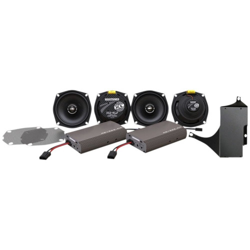 PartzBiz HD: 4414848-Hogtunes 450 Watt Amp & 4 Speaker XL Series Kit Harley Road & Tri Glide 11-13