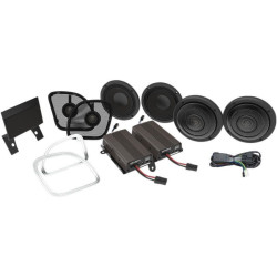 PartzBiz HD DS44050500 - HogTunes Wild Boar แอมป์ 600 วัตต์ & ชุดเครื่องเสียงลำโพง 4 ตัว RG Ultra Harley 14-18 | WBA ULTRA KT RG
