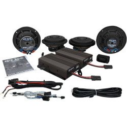 PartzBiz HD DS44050545 - Hogtunes Wild Boar 600 วัตต์ชุดลำโพงหน้า/หลัง 14-19 Harley Ultra CVO อัพเกรดระบบเสียง 4405-0545 44050545