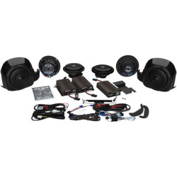 PartzBiz HD DS44050534 - Hogtunes Wild Boar Whole Hog 900 วัตต์แอมป์และชุดลำโพง Harley Ultra 14-19