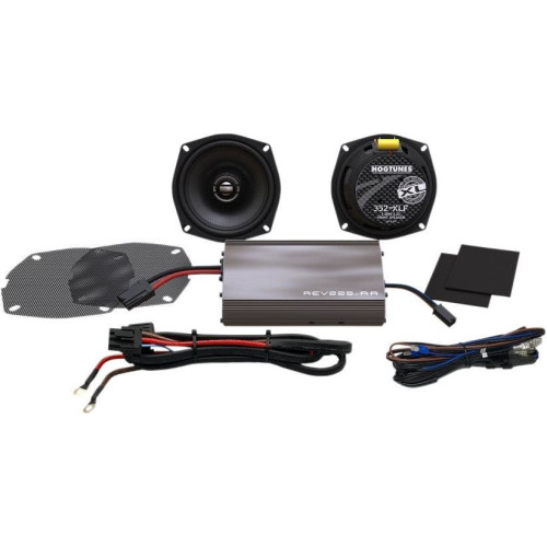 PartzBiz HD: 4414777-Hogtunes XL REV 225 SG KIT-XL Front Speakers & Amp Complete Kit 98-13 Harley FL touring bagger Electra Glide Radio Stereo Sound System Audio Upgrade Replacement Best New Woofer Tweeter Full Range