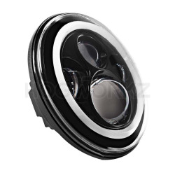 PartzBiz HD HW167005 - Hogworkz 7 ” ไฟหน้า LED Black HaloMaker (เปลี่ยน Harley Daymaker)