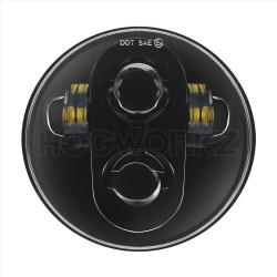 PartzBiz HD HW195004 - Hogworkz Blackout 5 3/4 LED Harley Daymaker ไฟหน้าสไตล์ V-Rod Softail Dyna HW195004