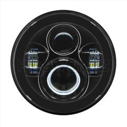 PartzBiz HD HW195002 - Hogworkz Blackout 7 ” ไฟหน้า LED สไตล์ Harley Daymaker FLH/T