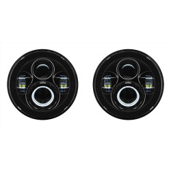 PartzBiz HD HW195002 x2 - Hogworkz Blackout 7 ไฟหน้าแบบ LED ไฟหน้ารถจี๊ป Wrangler CJ-5 CJ-7 TJ JK JL