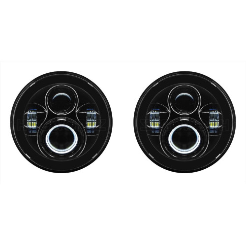 PartzBiz HD: 4414712-Hogworkz Blackout 7" LED Headlights Headlamps Jeep Wrangler CJ-5 CJ-7 TJ JK JL PartzBiz HD: 4414712-Hogworkz Blackout 7" LED Headlights Headlamps Jeep Wrangler CJ-5 CJ-7 TJ JK JL