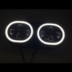 PartzBiz HD HW195026 - Hogworkz Blackout Road Glide Dual Halomaker LED Daymaker ไฟหน้าสไตล์ 98-13
