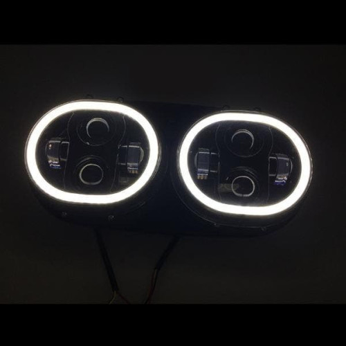 PartzBiz HD: 4414713-Hogworkz Blackout Road Glide Dual Halomaker LED Daymaker Style Headlight 98-13 PartzBiz HD: 4414713-Hogworkz Blackout Road Glide Dual Halomaker LED Daymaker Style Headlight 98-13